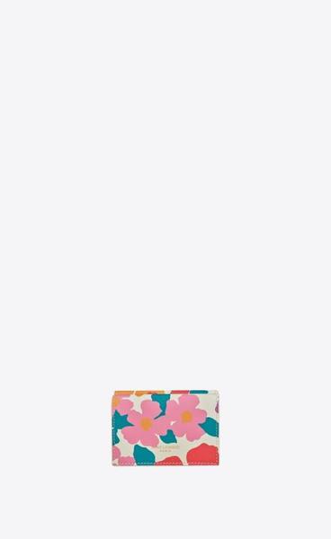 유럽직배송 입생로랑 지갑 SAINT LAURENT origami tiny wallet in pastel flower-print leather 678272AAAGP9183