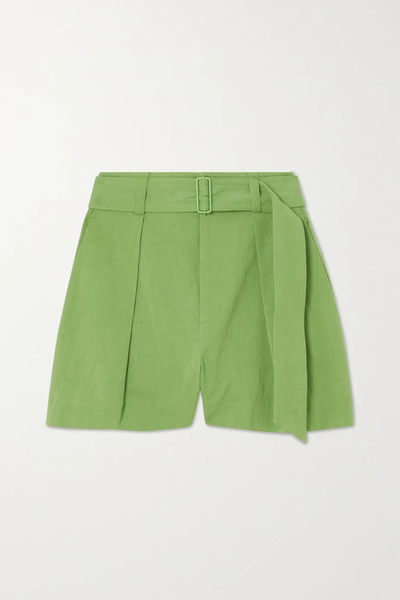유럽직배송 빈스 VINCE Belted cotton and linen-blend twill shorts 33258524072865354