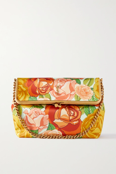 생로랑 숄더백 SAINT LAURENT Chern floral-print satin shoulder bag 32027475399731761