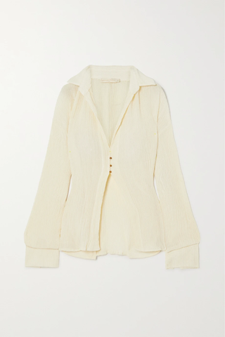 유럽직배송 SAVANNAH MORROW Avisa silk and bamboo-blend crepon blouse 32027475400192247