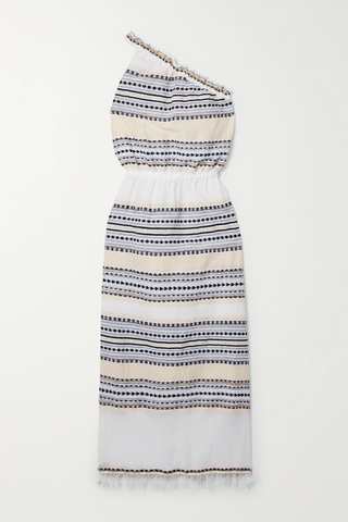 유럽직배송 렘렘 원피스 LEMLEM Habiba one-shoulder fringed striped cotton-blend gauze maxi dress 33258524072782786