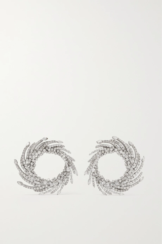 유럽직배송 YEPREM 18-karat white gold diamond earrings 36594538430049107