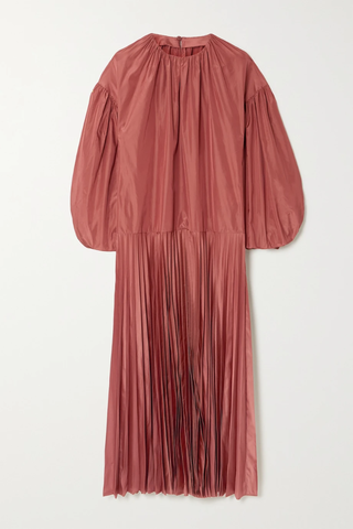 유럽직배송 발렌티노 원피스 VALENTINO Pleated silk-blend satin midi dress 33258524072485076