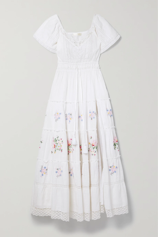유럽직배송 러브샤크팬시 원피스 LOVESHACKFANCY Charo lace-trimmed embroidered cotton-voile midi dress 33258524072012776