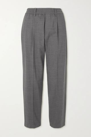 유럽직배송 브루넬로쿠치넬리 팬츠 BRUNELLO CUCINELLI Cropped pleated wool-blend tapered pants 38063312420399707