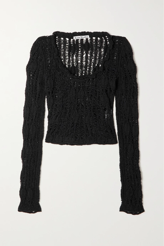 유럽직배송 아크네스튜디오 스웨터 ACNE STUDIOS Cropped crochet-knit cotton-blend sweater 24772899113056063