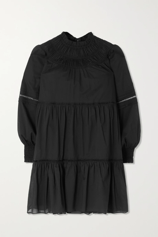유럽직배송 마이클코어스 원피스 MICHAEL MICHAEL KORS Tenty tiered pointelle-trimmed shirred cotton-voile midi dress 33258524072849985