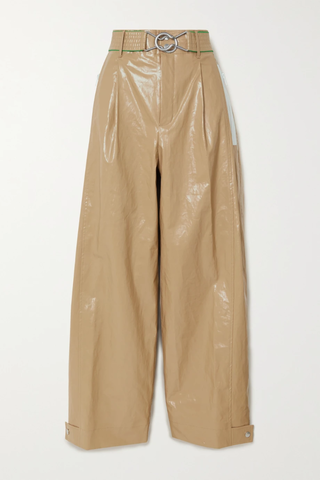 유럽직배송 보테가베네타 팬츠 BOTTEGA VENETA Belted coated-linen wide-leg pants 36594538430075266