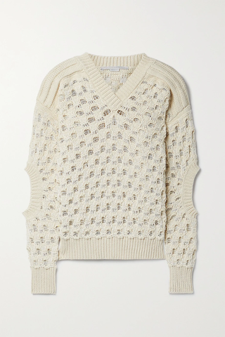 유럽직배송 스텔라맥카트니 스웨터 STELLA MCCARTNEY Cutout open-knit cotton-blend sweater 33258524071977264