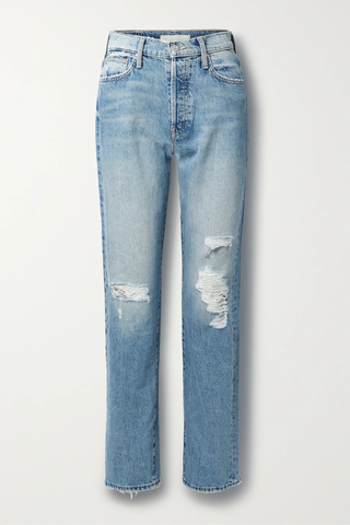 유럽직배송 마더 청바지 MOTHER The Huffy Skimp distressed high-rise straight-leg jeans 33258524072872071