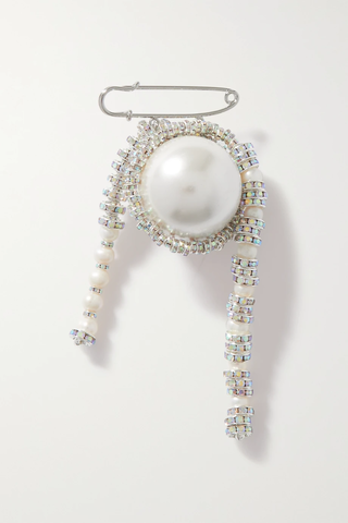 유럽직배송 PEARL OCTOPUSS.Y Coco silver-plated pearl and crystal brooch 38063312420785793