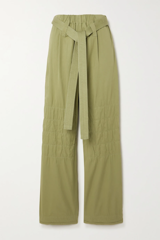 유럽직배송 스텔라맥카트니 STELLA MCCARTNEY Belted washed organic cotton-blend twill wide-leg trousers 33258524071977097