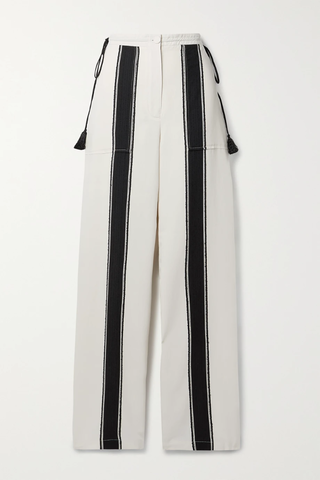 유럽직배송 알투자라 팬츠 ALTUZARRA Eleos embroidered striped twill wide-leg pants 25185454455956913