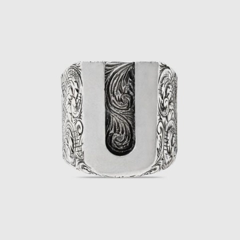 유럽직배송 구찌 반지 GUCCI U letter ring in silver 554261J84000811