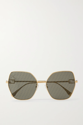 유럽직배송 펜디 선글라스 FENDI Hexagon-frame gold-tone sunglasses 38063312420815887