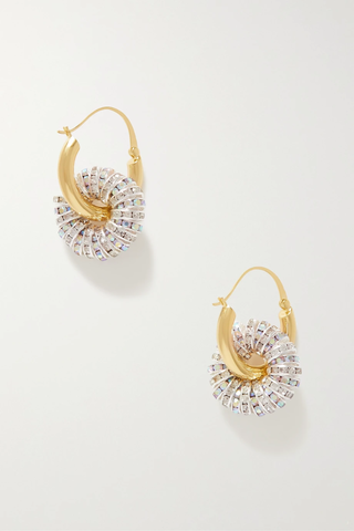 유럽직배송 PEARL OCTOPUSS.Y Les Grand recycled silver and gold-plated crystal hoop earrings 38063312420785807