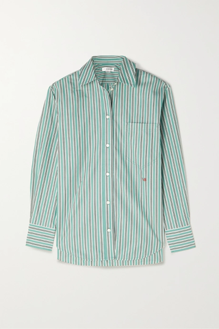유럽직배송 빅토리아베컴 셔츠 VICTORIA BECKHAM Oversized embroidered striped cotton-poplin shirt 34344356236727460