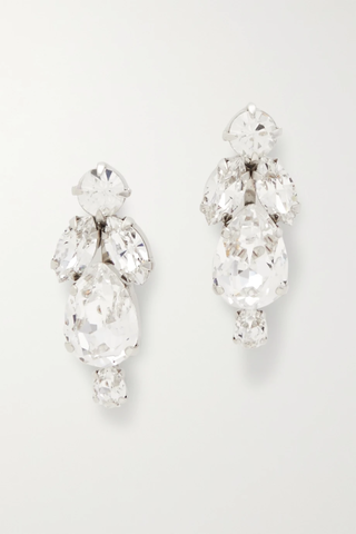 유럽직배송 시몬로샤 귀걸이 SIMONE ROCHA Silver-tone crystal earrings 33258524072354350