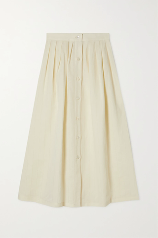 유럽직배송 지우리바 헤리티지 스커트 GIULIVA HERITAGE Lilium pleated linen and cotton-blend midi skirt 33258524072549170