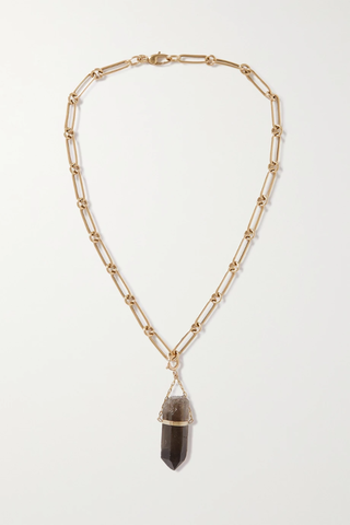 유럽직배송 JIA JIA 14-karat gold smokey quartz necklace 38063312420991714