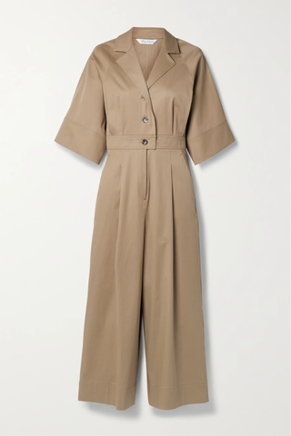 유럽직배송 막스마라 점프수트 MAX MARA Pleated cotton-blend twill jumpsuit 29419655932408359