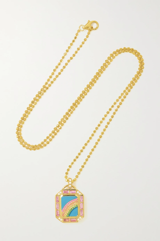 유럽직배송 SORELLINA Il Arco 18-karat gold multi-stone necklace 11452292647451319