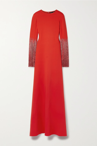 유럽직배송 오스카르데라렌타 OSCAR DE LA RENTA Fringed embellished silk-blend gown 36856120585602155