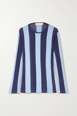 유럽직배송 마르니 MARNI Striped cotton-blend top 34344356236735004
