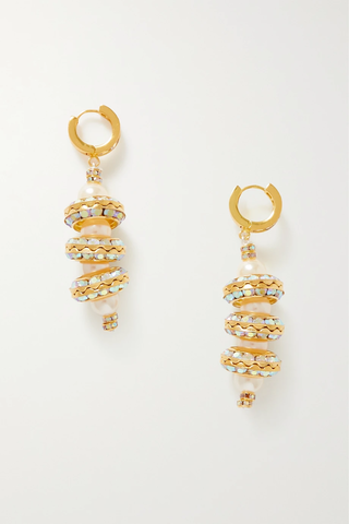 유럽직배송 PEARL OCTOPUSS.Y L&#039;Escarcots gold-plated, faux pearl and crystal earrings 38063312420785815
