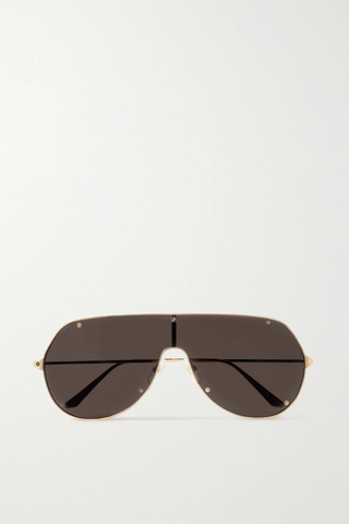 유럽직배송 까르띠에 선글라스 CARTIER EYEWEAR Santos de Cartier aviator-style gold-tone sunglasses 38063312420070006