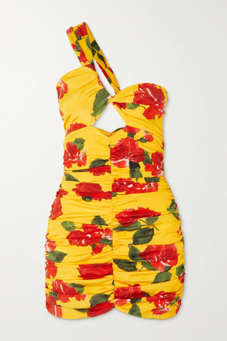 유럽직배송 마그다부트림 미니원피스 MAGDA BUTRYM One-shoulder cutout ruched floral-print stretch-silk mini dress 33258524072390815