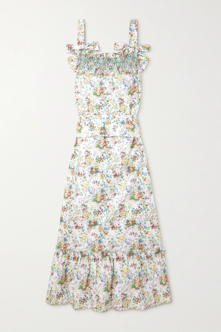 유럽직배송 로레타카포니 원피스 LORETTA CAPONI Armida belted ruffled smocked floral-print cotton-poplin maxi dress 1647597278234394