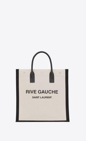 유럽직배송 입생로랑 토트백 SAINT LAURENT rive gauche north/south tote bag in printed linen and leather 632539FAABR9083