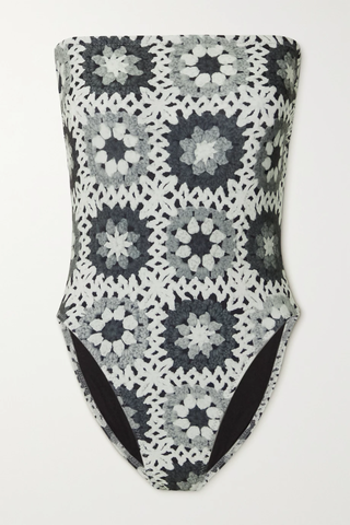 유럽직배송 노르마카말리 NORMA KAMALI Bishop strapless printed swimsuit 34344356236523028