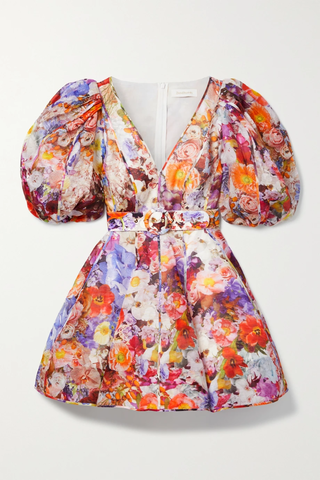 유럽직배송 짐머만 미니원피스 ZIMMERMANN Prima belted pleated floral-print linen and silk-blend mini dress 33258524072874867