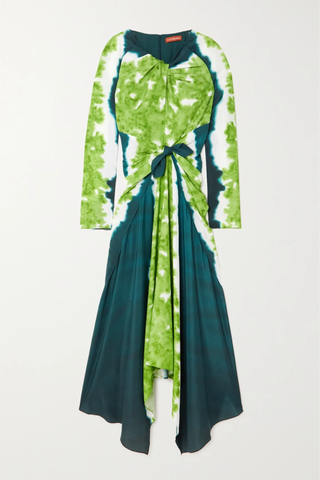 유럽직배송 알투자라 원피스 ALTUZARRA Adikia asymmetric knotted tie-dyed crepe midi dress 25185454455957209