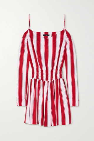 유럽직배송 발망 미니원피스 BALMAIN Cold-shoulder striped twill mini dress 33258524071968124