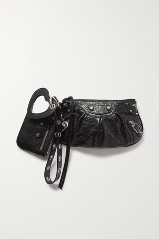 유럽직배송 발렌시아가 파우치 BALENCIAGA Le Cagole mini studded cracked-leather pouch 38063312418856895