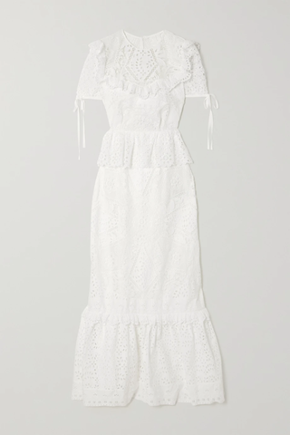 유럽직배송 에르뎀 ERDEM Alda ruffled lace-trimmed broderie anglaise cotton-blend gown 32027475399603558