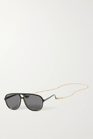 유럽직배송 구찌 선글라스 GUCCI EYEWEAR Oversized aviator-style acetate and gold-tone sunglasses 38063312419905717
