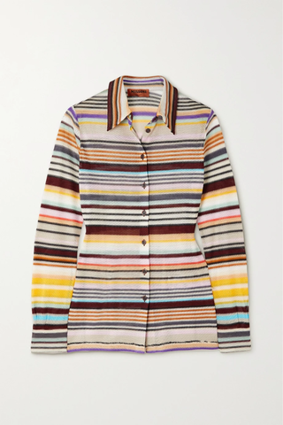 유럽직배송 미쏘니 셔츠 MISSONI Striped crochet-knit shirt 33258524071865226