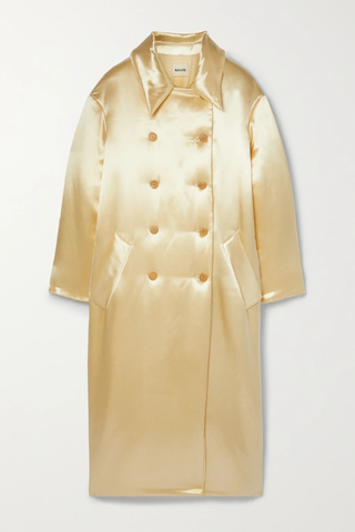 유럽직배송 카이트 코트 KHAITE Luma double-breasted padded satin coat 33258524072798542