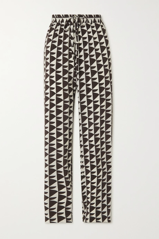 유럽직배송 마티유 팬츠 MATTEAU + NET SUSTAIN printed organic silk-crepe straight-leg pants 38063312420559716