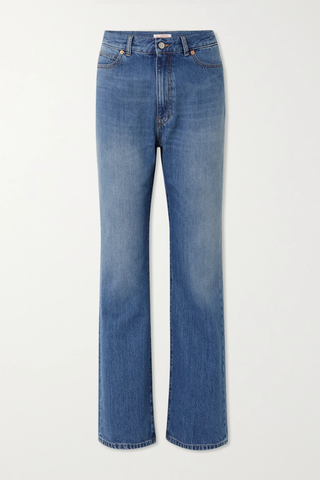 유럽직배송 발렌티노 청바지 VALENTINO Printed mid-rise straight-leg jeans 33258524072485079