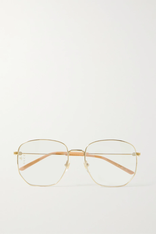 유럽직배송 구찌 GUCCI EYEWEAR Hexagon-frame gold-tone optical glasses 38063312419905726