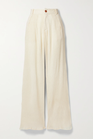 유럽직배송 SAVANNAH MORROW Hali crinkled silk and bamboo-blend straight-leg pants 32027475400192231