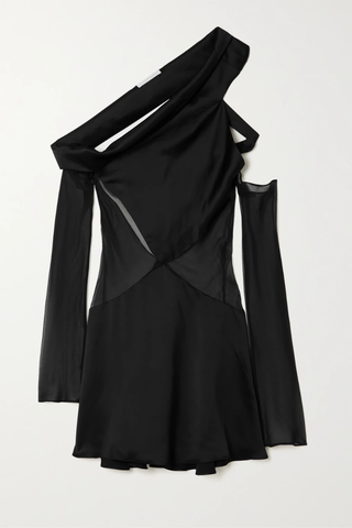 유럽직배송 MAXIMILIAN Nightfall cutout draped silk-satin and chiffon mini dress 32027475400314430