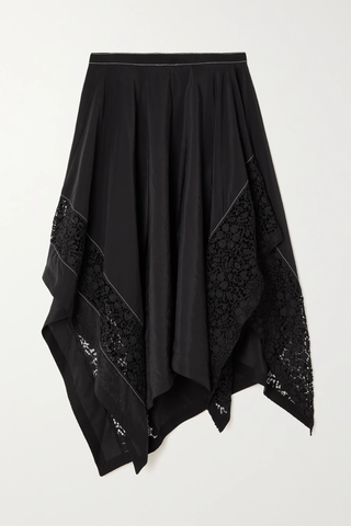 유럽직배송 JW앤더슨 스커트 JW ANDERSON Asymmetric corded lace-trimmed taffeta skirt 33258524072560637