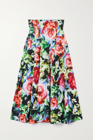 유럽직배송 노르마카말리 스커트 NORMA KAMALI Grace pleated floral-print stretch-jersey midi skirt 43769801098150764