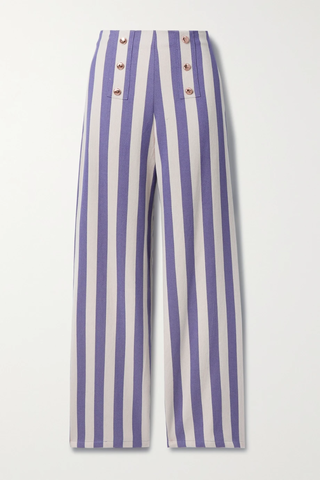 유럽직배송 미구엘리나 팬츠 MIGUELINA Serafina button-embellished striped cotton-twill wide-leg pants 33258524072411434